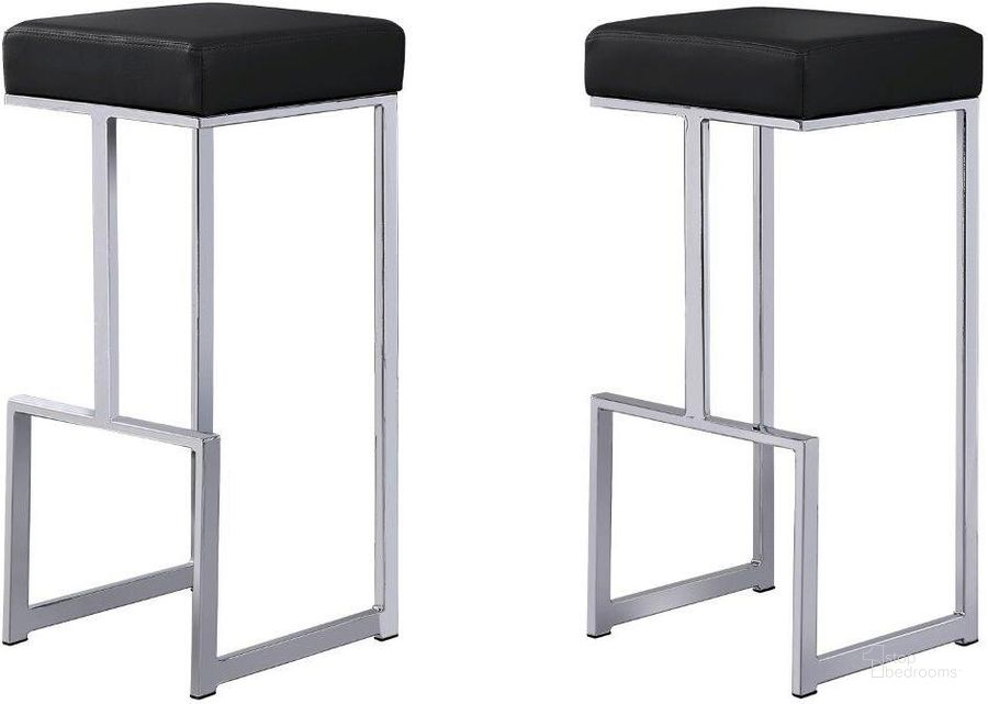 The appearance of Dorrington Modern Faux Leather Backless Bar Stool Set of 2 In Black And Silver designed by Best Master Furniture in the modern / contemporary interior design. This black/silver piece of furniture  was selected by 1StopBedrooms from Dorrington Collection to add a touch of cosiness and style into your home. Sku: JL015BLK. Material: Faux Leather. Product Type: Barstool. Image1