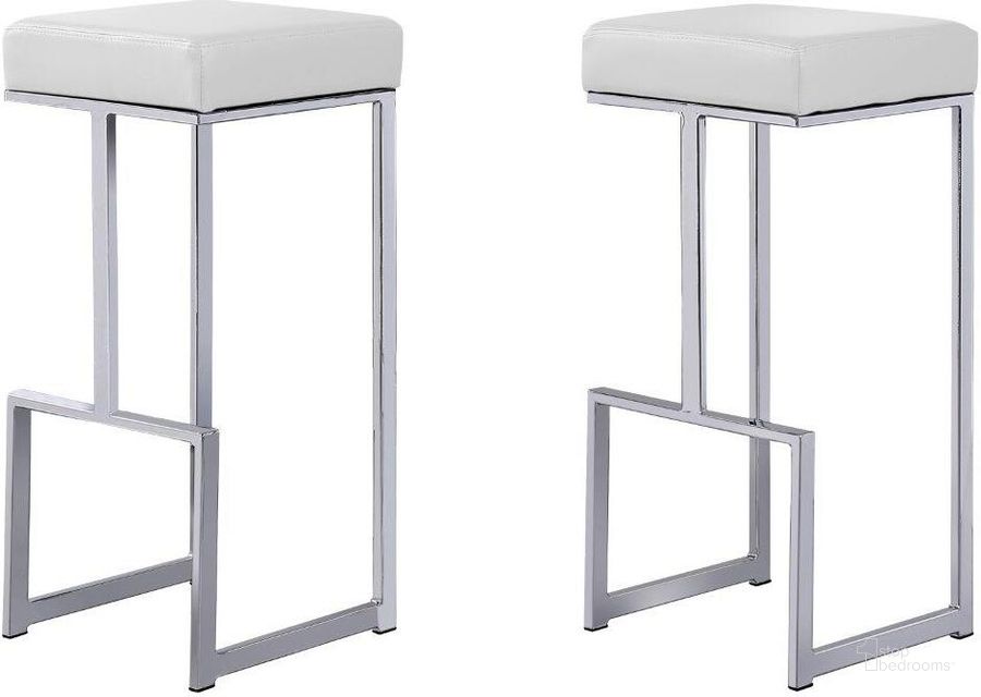 The appearance of Dorrington Modern Faux Leather Backless Bar Stool Set of 2 In White And Silver designed by Best Master Furniture in the modern / contemporary interior design. This white/silver piece of furniture  was selected by 1StopBedrooms from Dorrington Collection to add a touch of cosiness and style into your home. Sku: JL015W. Material: Faux Leather. Product Type: Barstool. Image1