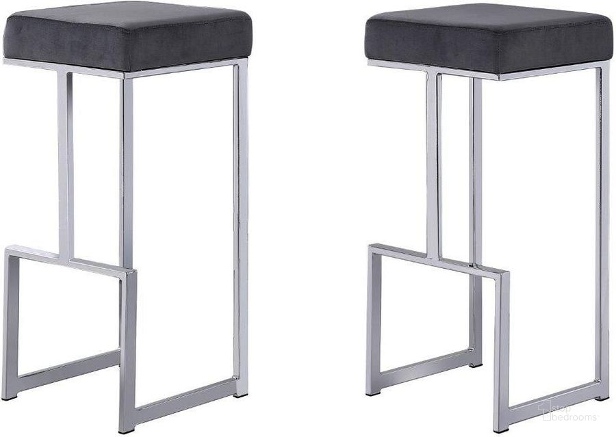 The appearance of Dorrington Modern Velvet Backless Bar Stool Set of 2 In Gray And Silver designed by Best Master Furniture in the modern / contemporary interior design. This gray/silver piece of furniture  was selected by 1StopBedrooms from Dorrington Collection to add a touch of cosiness and style into your home. Sku: JL015VG. Product Type: Barstool. Material: Velvet. Image1