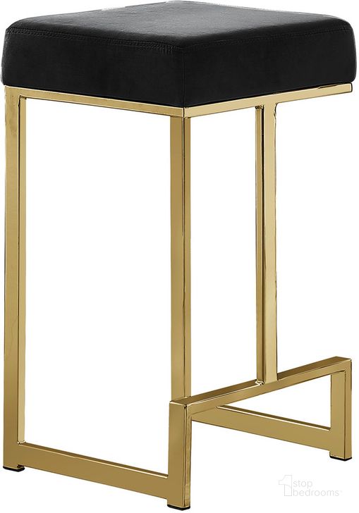 The appearance of Dorrington Modern Velvet Backless Counter Height Stool Set of 2 In Black And Gold designed by Best Master Furniture in the modern / contemporary interior design. This black/gold piece of furniture  was selected by 1StopBedrooms from Dorrington Collection to add a touch of cosiness and style into your home. Sku: JL014VBLK. Product Type: Barstool. Material: Velvet. Image1