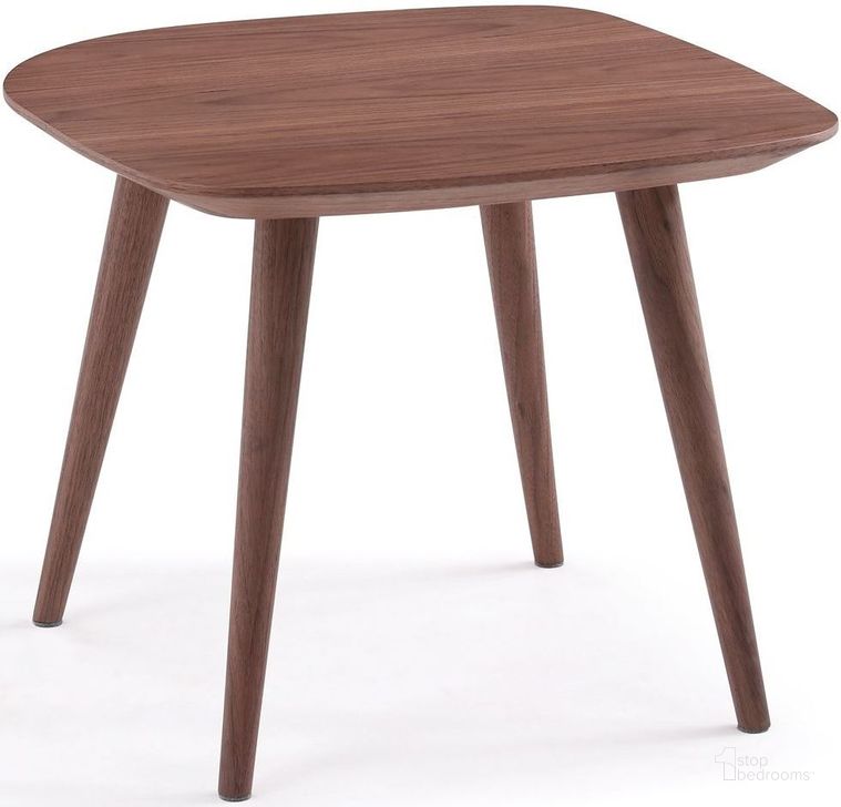 The appearance of Downtown Walnut End Table designed by J&M in the modern / contemporary interior design. This brown piece of furniture  was selected by 1StopBedrooms from Downtown Collection to add a touch of cosiness and style into your home. Sku: 17978-ET. Material: Wood. Product Type: End Table. Image1