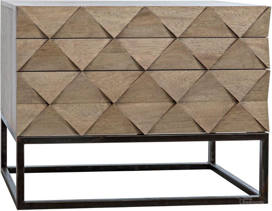 The appearance of Draco Sideboard With Steel Stand In Washed Walnut designed by Noir in the transitional interior design. This walnut piece of furniture  was selected by 1StopBedrooms from  to add a touch of cosiness and style into your home. Sku: GCON301WAW. Material: Steel. Product Type: Sideboard. Image1