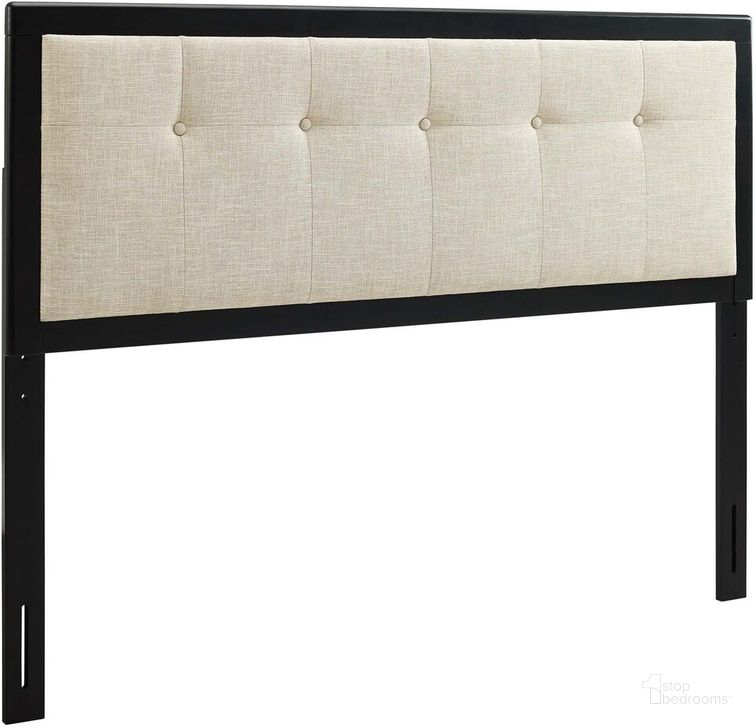 The appearance of Draper Tufted King Fabric and Wood Headboard In Black Beige designed by Modway in the modern / contemporary interior design. This black beige piece of furniture  was selected by 1StopBedrooms from Draper Collection to add a touch of cosiness and style into your home. Sku: MOD-6227-BLK-BEI. Product Type: Headboard. Bed Size: King. Material: Rubberwood. Image1