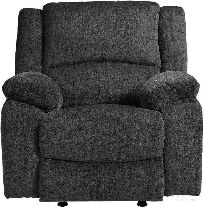 The appearance of Draycoll Rocker Recliner In Slate designed by Signature Design by Ashley in the modern / contemporary interior design. This slate piece of furniture  was selected by 1StopBedrooms from Draycoll Collection to add a touch of cosiness and style into your home. Sku: 7650425. Material: Fabric. Product Type: Rocker Recliner. Image1