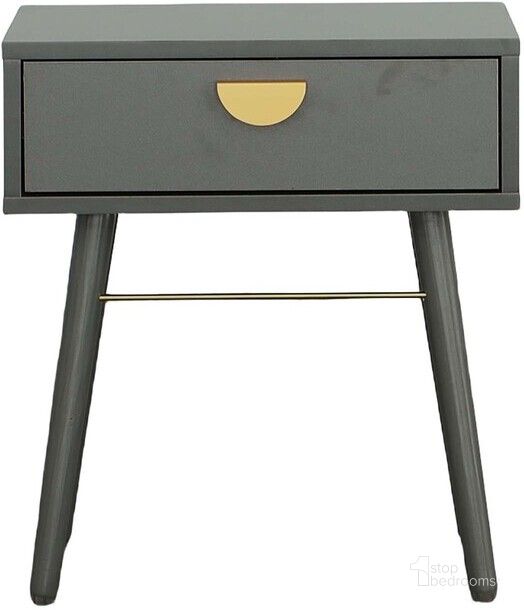 The appearance of Dreamy Nightstand In Gray designed by Progressive Furniture in the transitional interior design. This gray piece of furniture  was selected by 1StopBedrooms from Dreamy Collection to add a touch of cosiness and style into your home. Sku: I201-42. Product Type: Nightstand. Material: Melamine. Image1