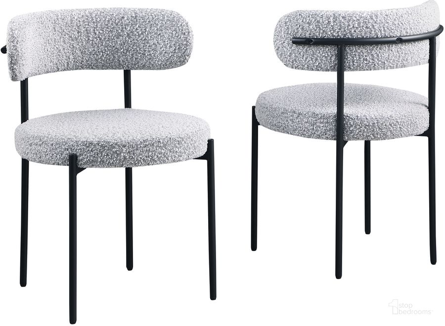 The appearance of Drexel Boucle Fabric Dining Chairs In Gray Set of 2 designed by Best Master Furniture in the cabin / lodge interior design. This gray piece of furniture  was selected by 1StopBedrooms from Drexel Collection to add a touch of cosiness and style into your home. Sku: D025G. Material: Fabric. Product Type: Dining Chair. Image1