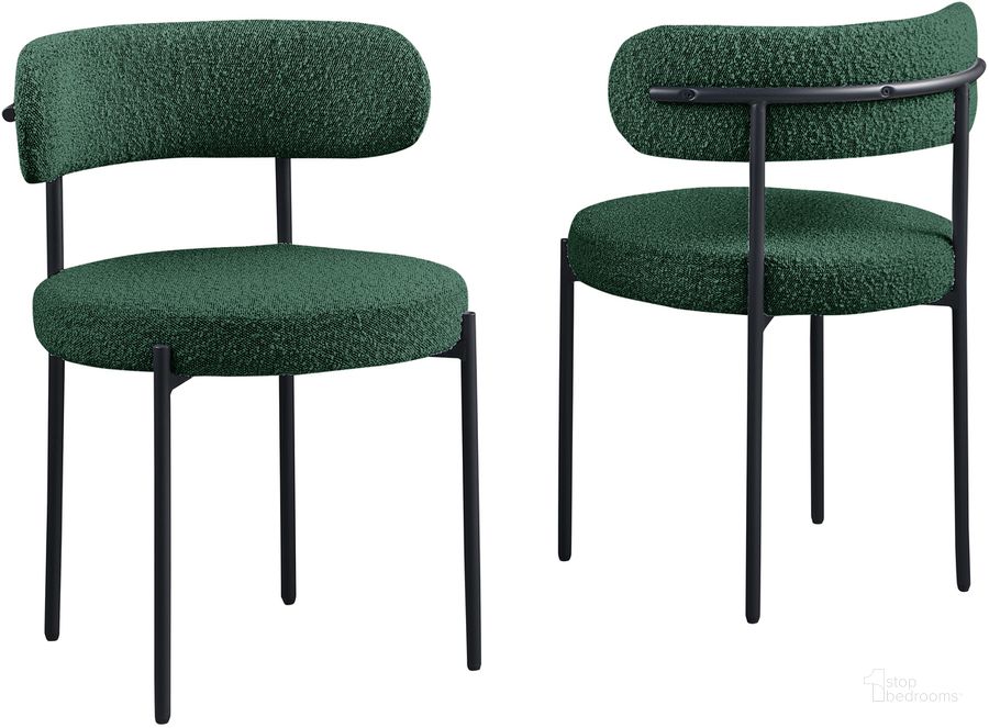 The appearance of Drexel Boucle Fabric Dining Chairs In Green Set of 2 designed by Best Master Furniture in the cabin / lodge interior design. This green piece of furniture  was selected by 1StopBedrooms from Drexel Collection to add a touch of cosiness and style into your home. Sku: D025GN. Material: Fabric. Product Type: Dining Chair. Image1