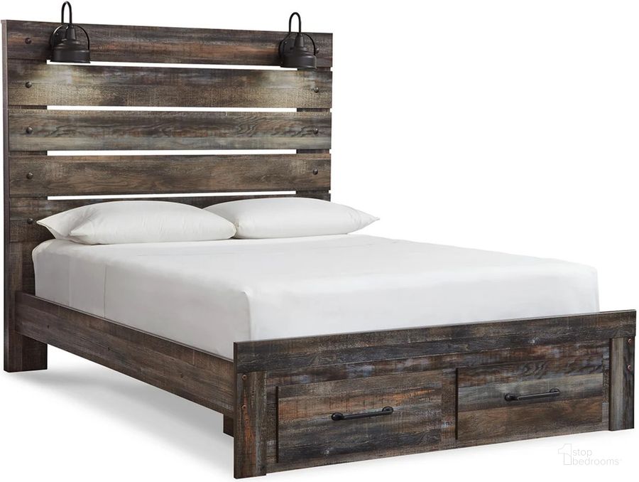 The appearance of Drystan Multi Queen Panel Storage Bed designed by Signature Design by Ashley in the rustic / southwestern interior design. This multi piece of furniture  was selected by 1StopBedrooms from Drystan Collection to add a touch of cosiness and style into your home. Sku: B211-57;B211-54S;B211-96. Bed Type: Storage Bed. Material: Wood. Product Type: Storage Bed. Bed Size: Queen. Image1