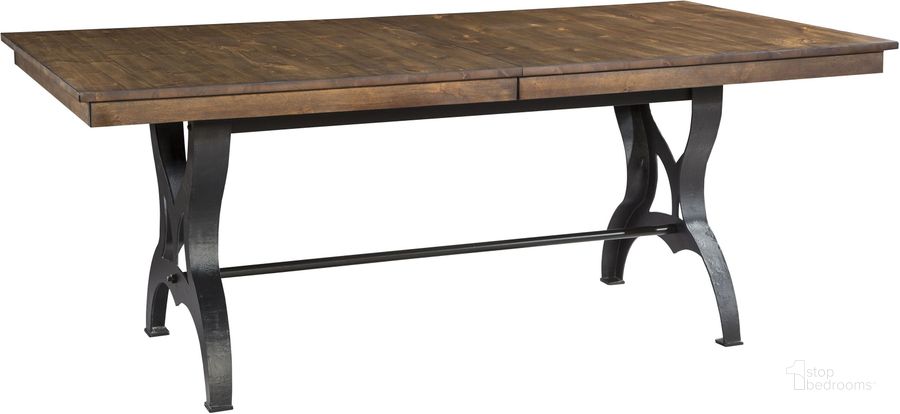 The appearance of District Rustic Extendable Dining Table designed by Intercon in the rustic / southwestern interior design. This black piece of furniture  was selected by 1StopBedrooms from District Collection to add a touch of cosiness and style into your home. Sku: DT-TA-4296-CCR-TOP;DT-TA-4296M-CCR-BSE. Table Base Style: Trestle. Product Type: Dining Table. Table Top Shape: Rectangular. Image1