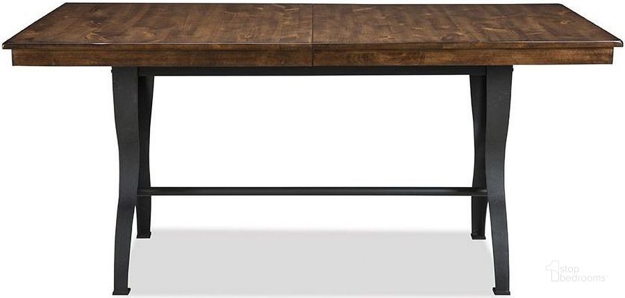 The appearance of District Rustic Extendable Gathering Height Dining Table designed by Intercon in the rustic / southwestern interior design. This black piece of furniture  was selected by 1StopBedrooms from District Collection to add a touch of cosiness and style into your home. Sku: DT-TA-4296-CCR-TOP;DT-TA-4296MG-CCR-BSE. Table Base Style: Trestle. Product Type: Dining Table. Table Top Shape: Rectangular. Image1