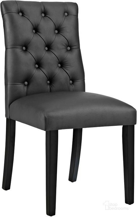 The appearance of Duchess Black Vinyl Dining Chair designed by Modway in the modern / contemporary interior design. This black piece of furniture  was selected by 1StopBedrooms from Duchess Collection to add a touch of cosiness and style into your home. Sku: EEI-2230-BLK. Product Type: Dining Chair. Material: Plywood. Image1