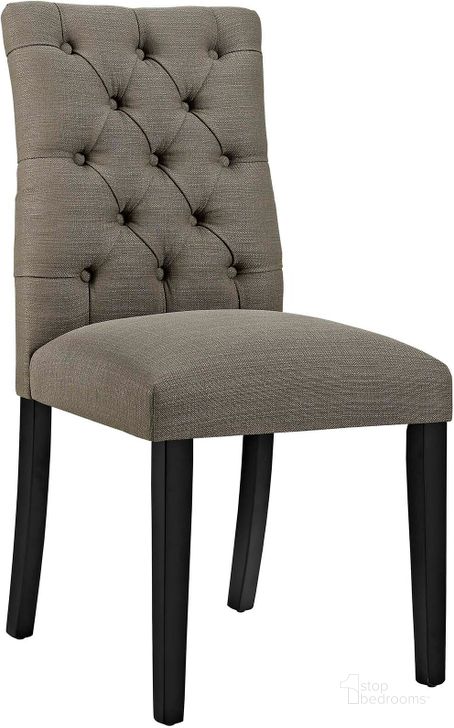 The appearance of Duchess Granite Fabric Dining Chair designed by Modway in the modern / contemporary interior design. This granite piece of furniture  was selected by 1StopBedrooms from Duchess Collection to add a touch of cosiness and style into your home. Sku: EEI-2231-GRA. Product Type: Dining Chair. Material: Plywood. Image1