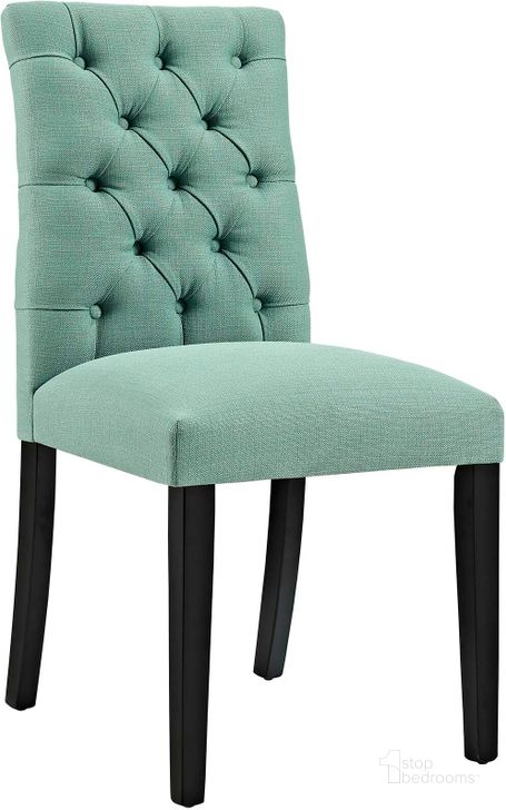 The appearance of Duchess Laguna Fabric Dining Chair designed by Modway in the modern / contemporary interior design. This laguna piece of furniture  was selected by 1StopBedrooms from Duchess Collection to add a touch of cosiness and style into your home. Sku: EEI-2231-LAG. Product Type: Dining Chair. Material: Plywood. Image1