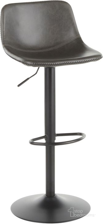 The appearance of Duke Industrial Adjustable Barstool In Black Metal And Grey Faux Leather - Set Of 2 designed by Lumisource in the industrial interior design. This black piece of furniture  was selected by 1StopBedrooms from Duke Collection to add a touch of cosiness and style into your home. Sku: BS-DUKE BKGY2. Product Type: Barstool. Material: PU. Image1