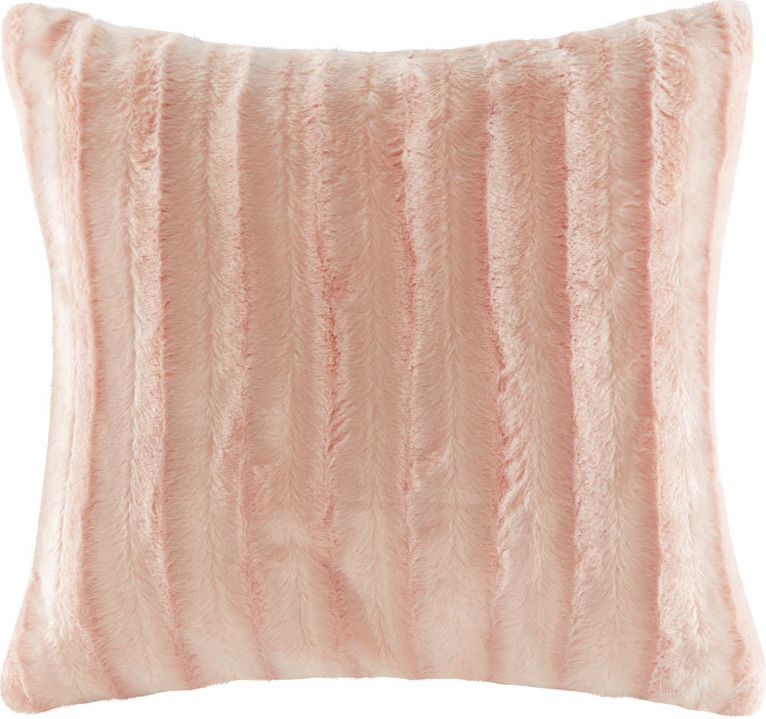 The appearance of Duke Polyester Brushed Faux Long Fur Squre Pillow In Blush designed by Olliix in the modern / contemporary interior design. This blush piece of furniture  was selected by 1StopBedrooms from Duke Collection to add a touch of cosiness and style into your home. Sku: MP30-4963. Material: Polyester. Product Type: Pillow. Image1