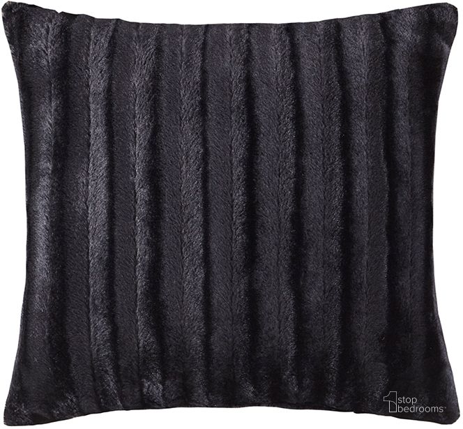 The appearance of Duke Polyester Brushed Solid Stripe Plaited Long Fur Square Pillow In Black designed by Olliix in the modern / contemporary interior design. This black piece of furniture  was selected by 1StopBedrooms from Duke Collection to add a touch of cosiness and style into your home. Sku: MP30-2997. Material: Polyester. Product Type: Pillow. Image1