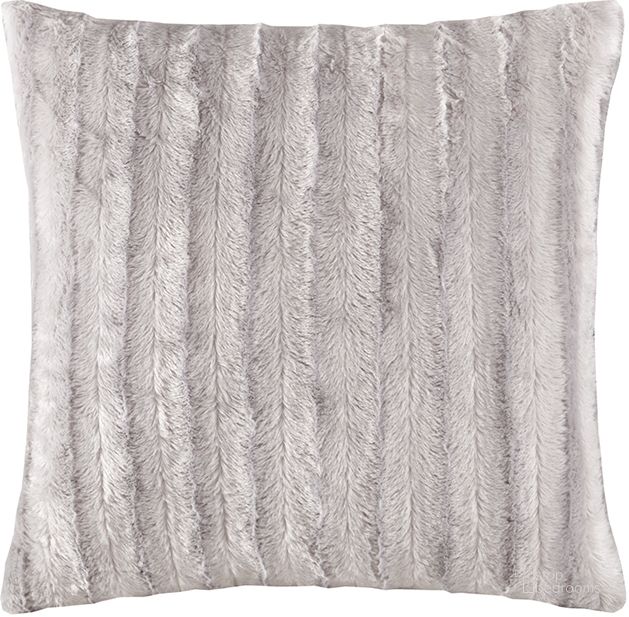 The appearance of Duke Polyester Brushed Solid Stripe Plaited Long Fur Square Pillow In Grey designed by Olliix in the modern / contemporary interior design. This grey piece of furniture  was selected by 1StopBedrooms from Duke Collection to add a touch of cosiness and style into your home. Sku: MP30-3000. Material: Polyester. Product Type: Pillow. Image1