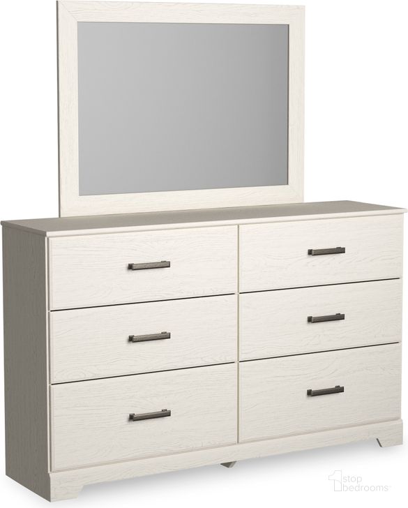 The appearance of Dunblane White Dresser and Mirror designed by Off 5th Home in the transitional interior design. This white piece of furniture  was selected by 1StopBedrooms from Dunblane Collection to add a touch of cosiness and style into your home. Sku: B2588-31;B2588-36. Material: Wood. Product Type: Dresser and Mirror. Image1