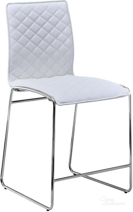 The appearance of Duncan 24 Inch Faux Leather Counter Stool In White And Chrome designed by Best Master Furniture in the modern / contemporary interior design. This white and chrome piece of furniture  was selected by 1StopBedrooms from Duncan Collection to add a touch of cosiness and style into your home. Sku: T07WBC. Material: Faux Leather. Product Type: Barstool.