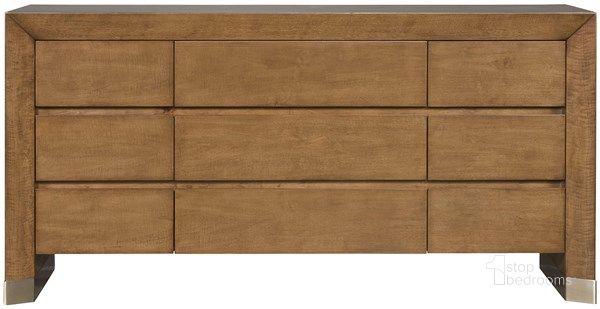The appearance of Dune Dresser In Brown designed by Vanguard Furniture in the transitional interior design. This brown piece of furniture  was selected by 1StopBedrooms from Dune Collection to add a touch of cosiness and style into your home. Sku: P801D-UV. Product Type: Dresser. Material: Wood Veneer. Image1