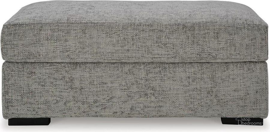 The appearance of Dunmor Ottoman In Graphite designed by Signature Design by Ashley in the modern / contemporary interior design. This graphite piece of furniture  was selected by 1StopBedrooms from Dunmor Collection to add a touch of cosiness and style into your home. Sku: 2490414. Material: Fabric. Product Type: Ottoman. Image1
