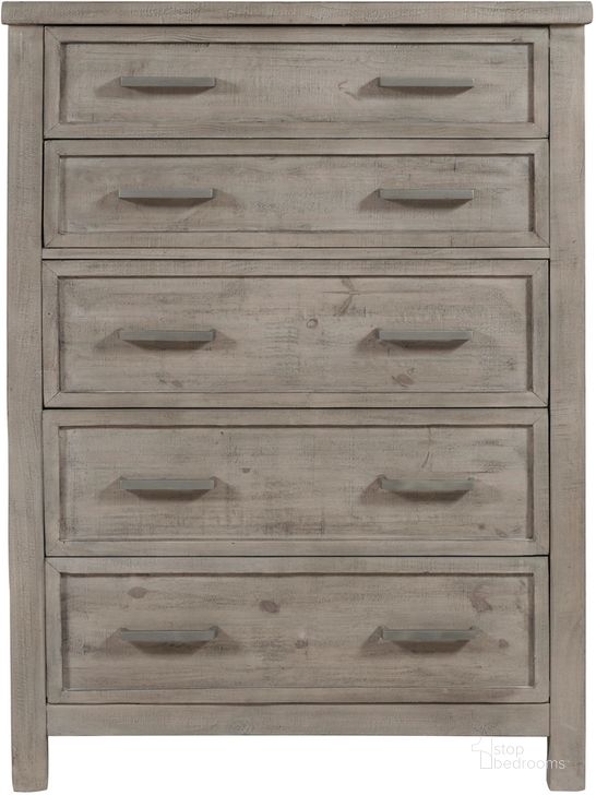 The appearance of Durango 5 Drawer Chest In Gray designed by Pulaski in the  interior design. This gray piece of furniture  was selected by 1StopBedrooms from Durango Collection to add a touch of cosiness and style into your home. Sku: S868-040. Product Type: Chest. Material: Solid Pine. Image1