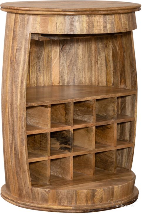 The appearance of Durango Accent Wine Barrel designed by Liberty in the modern / contemporary interior design. This honey piece of furniture  was selected by 1StopBedrooms from Durango Collection to add a touch of cosiness and style into your home. Sku: 2108-AT1000. Product Type: Wine Cabinet. Image1