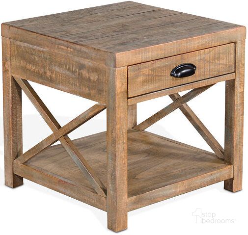 The appearance of Durango End Table designed by Sunny Design in the rustic / southwestern interior design. This weathered brown piece of furniture  was selected by 1StopBedrooms from Durango Collection to add a touch of cosiness and style into your home. Sku: 3131WB-E. Material: Wood. Product Type: End Table. Image1