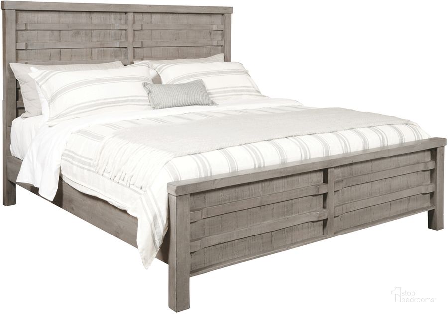 The appearance of Durango King Panel Bed In Gray designed by Samuel Lawrence in the rustic / southwestern interior design. This gray piece of furniture  was selected by 1StopBedrooms from Durango Collection to add a touch of cosiness and style into your home. Sku: S868-270;S868-271;S868-400. Bed Type: Panel Bed. Product Type: Panel Bed. Bed Size: King. Material: Solid Pine. Image1