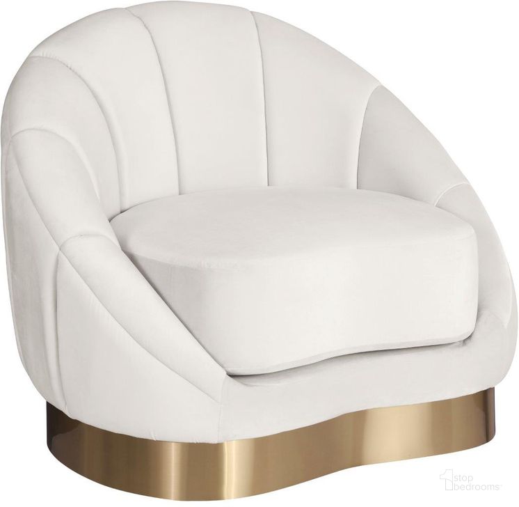 The appearance of Durius Cream Velvet Chair designed by Furnique in the modern / contemporary interior design. This cream velvet piece of furniture  was selected by 1StopBedrooms from Durius Collection to add a touch of cosiness and style into your home. Sku: 623Cream-C. Product Type: Chair. Material: Velvet. Image1