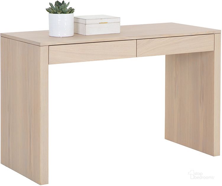 The appearance of Dutad Desk In Light Oak designed by Sunpan in the modern / contemporary interior design. This light oak piece of furniture  was selected by 1StopBedrooms from Dutad Collection to add a touch of cosiness and style into your home. Sku: 109180. Material: Wood. Product Type: Desk. Image1