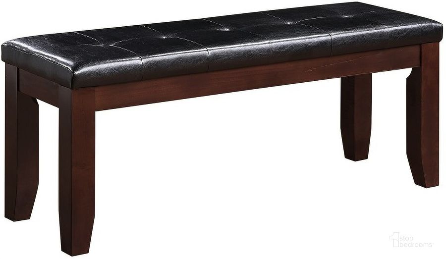 The appearance of Duvernay Black Dining Bench 0qb022087 designed by Isaac Tahari in the transitional interior design. This black piece of furniture  was selected by 1StopBedrooms from Duvernay Collection to add a touch of cosiness and style into your home. Sku: 04625. Material: Vinyl. Product Type: Dining Bench. Image1