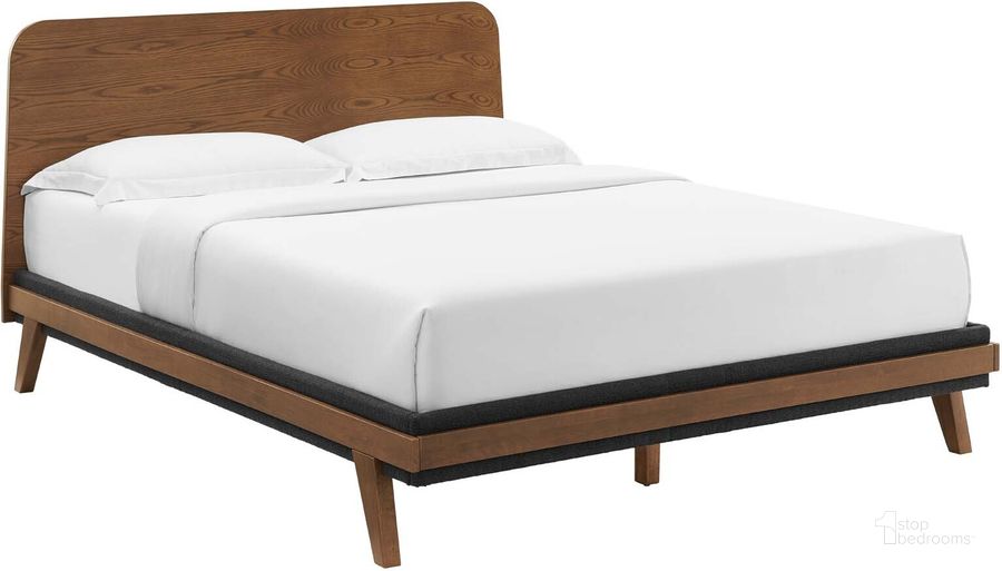 The appearance of Dylan Queen Platform Bed In Walnut designed by Modway in the modern / contemporary interior design. This walnut piece of furniture  was selected by 1StopBedrooms from Dylan Collection to add a touch of cosiness and style into your home. Sku: MOD-6675-WAL. Bed Type: Platform Bed. Product Type: Platform Bed. Bed Size: Queen. Material: MDF. Image1