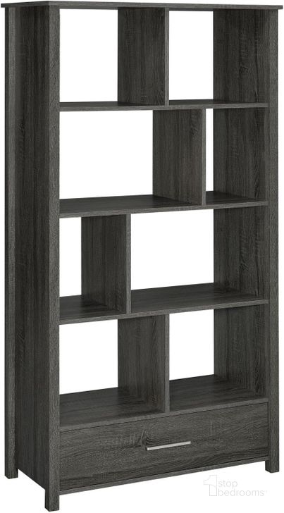 The appearance of Dylan Rectangular 8-Shelf Bookcase In Weathered Grey designed by Coaster in the modern / contemporary interior design. This weathered grey piece of furniture  was selected by 1StopBedrooms from Dylan Collection to add a touch of cosiness and style into your home. Sku: 801577. Material: Wood. Product Type: Bookcase. Image1