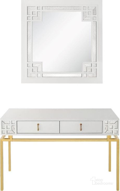 The appearance of Dynasty Wall Mirror and Console Table In White designed by Camden Isle Furniture in the modern / contemporary interior design. This white piece of furniture  was selected by 1StopBedrooms from Dynasty Collection to add a touch of cosiness and style into your home. Sku: 86627. Material: Glass. Product Type: Console Table. Image1