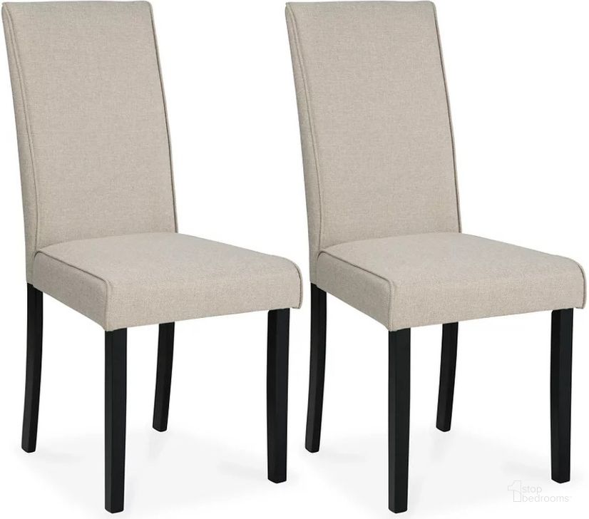 The appearance of Dytra Beige and Dark Brown Side Chair Set of 2 designed by FineForm in the modern / contemporary interior design. This beige and dark brown piece of furniture  was selected by 1StopBedrooms from Dytra Collection to add a touch of cosiness and style into your home. Sku: D250-05. Material: Fabric. Product Type: Side Chair. Image1