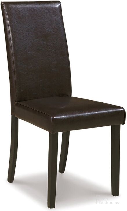The appearance of Dytra Dark Brown Side Chair Set of 2 designed by FineForm in the modern / contemporary interior design. This dark brown piece of furniture  was selected by 1StopBedrooms from Dytra Collection to add a touch of cosiness and style into your home. Sku: D250-02. Product Type: Side Chair. Material: Leather Match. Image1