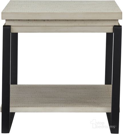 The appearance of Eaglewood End Table In Ivory and Black designed by Progressive Furniture in the transitional interior design. This ivory/black piece of furniture  was selected by 1StopBedrooms from Eaglewood Collection to add a touch of cosiness and style into your home. Sku: T148-04. Product Type: End Table. Material: MDF. Image1