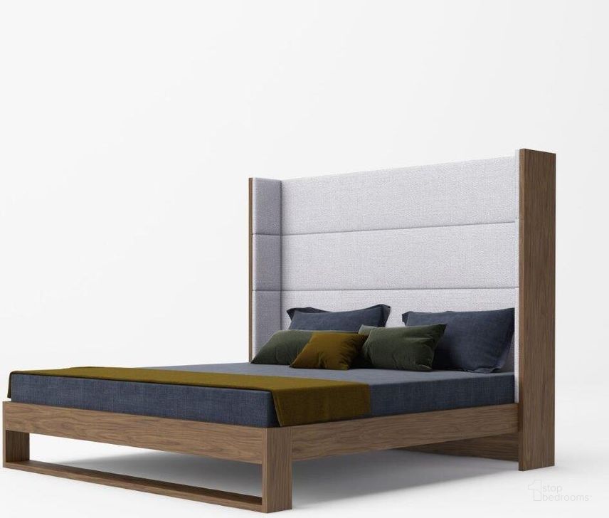 The appearance of Eastern King Modrest Heloise Contemporary Grey Fabric And Walnut Trim Bed designed by VIG Furniture in the modern / contemporary interior design. This walnut piece of furniture  was selected by 1StopBedrooms from Modrest Heloise Collection to add a touch of cosiness and style into your home. Sku: VGBBMA1502-BED-EK. Bed Type: Platform Bed. Material: Fabric. Product Type: Platform Bed. Bed Size: King. Image1