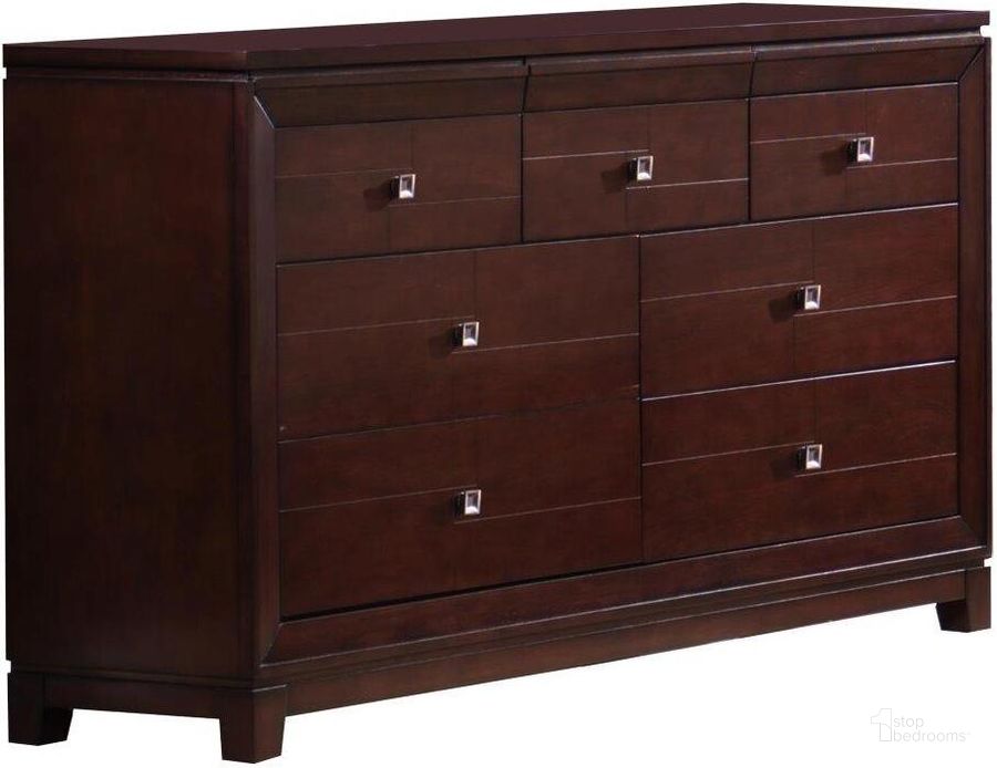 The appearance of Easton Cherry Dresser designed by Picket House in the transitional interior design. This brown piece of furniture  was selected by 1StopBedrooms from Easton Collection to add a touch of cosiness and style into your home. Sku: LN600DR. Material: Wood. Product Type: Dresser. Image1