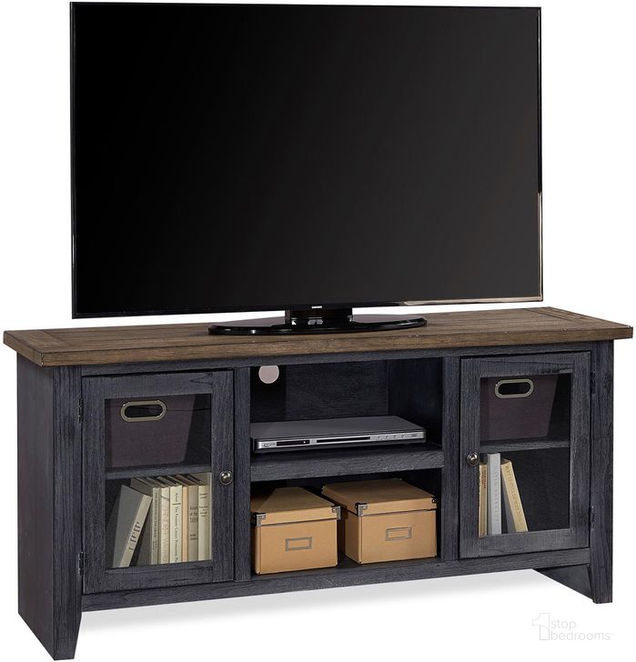 The appearance of Eastport 58 Inch Console With 2 Doors In Black designed by Aspenhome in the country / farmhouse interior design. This black piece of furniture  was selected by 1StopBedrooms from Eastport Collection to add a touch of cosiness and style into your home. Sku: WME1230-DBK. Material: Wood. Product Type: TV Console.
