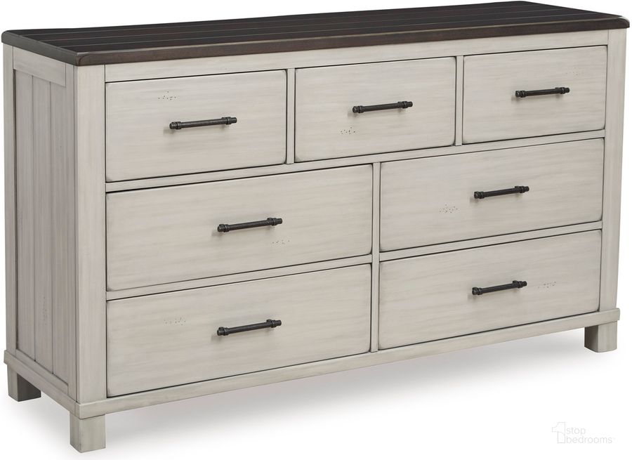 The appearance of Echols Gray/Brown Dresser designed by Bennett Interiors in the transitional interior design. This gray/brown piece of furniture  was selected by 1StopBedrooms from Echols Collection to add a touch of cosiness and style into your home. Sku: B796-31. Material: Wood. Product Type: Dresser. Image1