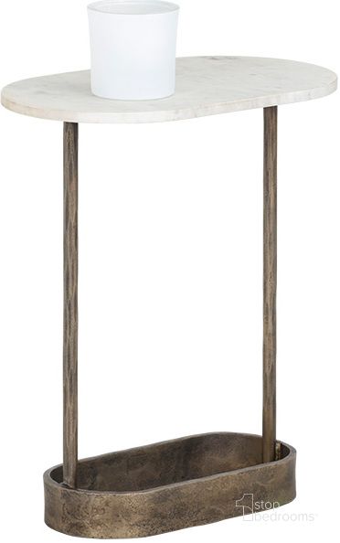 The appearance of Eden Side Table designed by Sunpan in the modern / contemporary interior design. This white piece of furniture  was selected by 1StopBedrooms from Eden Collection to add a touch of cosiness and style into your home. Sku: 106290. Material: Marble. Product Type: Side Table. Image1