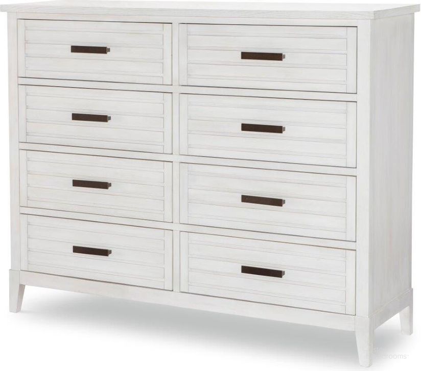 The appearance of Edgewater Sand Dollar Dresser designed by Legacy Classic in the coastal interior design. This white piece of furniture  was selected by 1StopBedrooms from Edgewater Collection to add a touch of cosiness and style into your home. Sku: 1313-1200. Product Type: Dresser. Material: Wood Veneer. Image1
