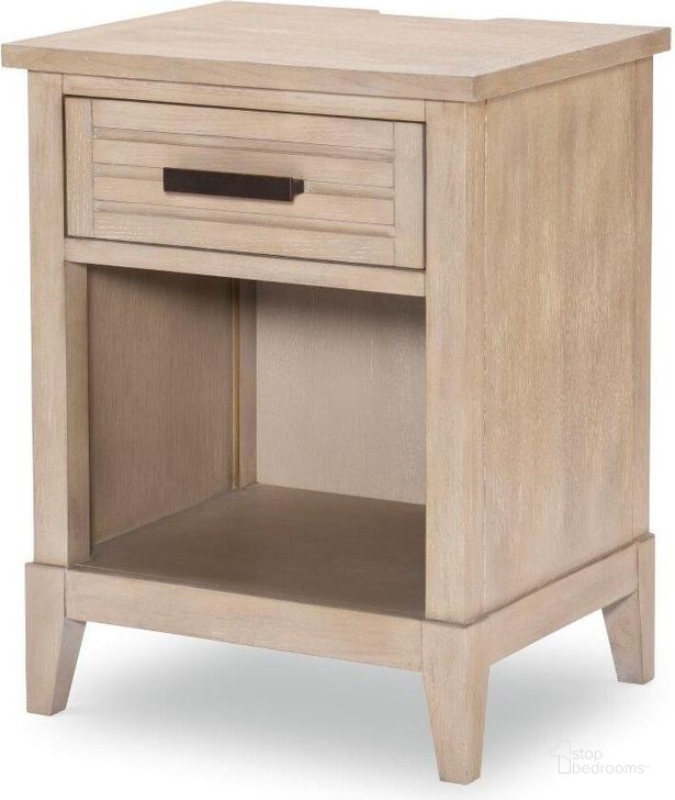 The appearance of Edgewater Soft Sand Leg Nightstand designed by Legacy Classic in the coastal interior design. This sand piece of furniture  was selected by 1StopBedrooms from Edgewater Collection to add a touch of cosiness and style into your home. Sku: 1310-3101. Product Type: Nightstand. Material: Wood Veneer. Image1