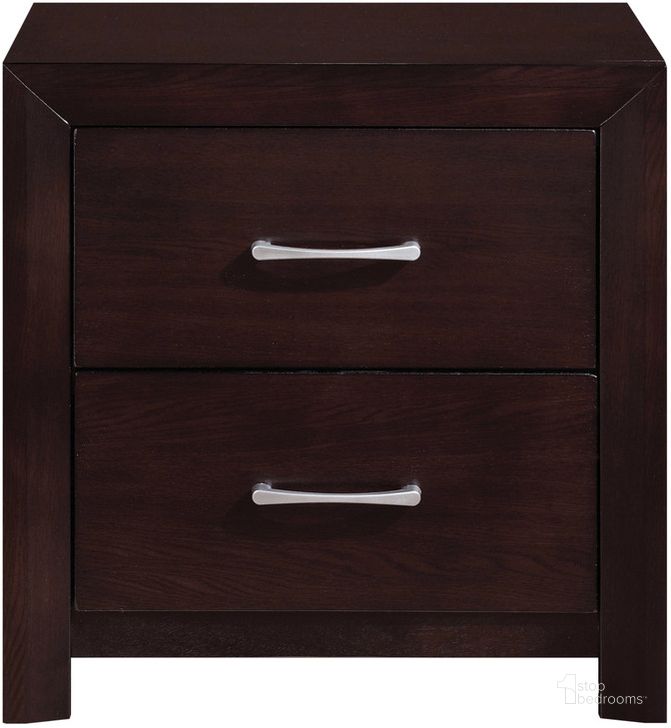 The appearance of Edina Nightstand designed by Homelegance in the modern / contemporary interior design. This brown piece of furniture  was selected by 1StopBedrooms from Edina Collection to add a touch of cosiness and style into your home. Sku: 2145-4. Material: Wood. Product Type: Nightstand. Image1