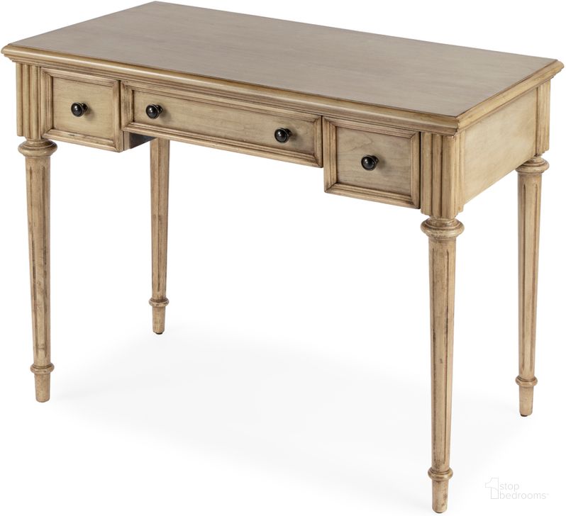 The appearance of Edmund 38 Inch Writing Desk with Storage In Beige designed by Butler Specialty Company in the traditional interior design. This beige piece of furniture  was selected by 1StopBedrooms from Edmund Collection to add a touch of cosiness and style into your home. Sku: 3746424. Product Type: Writing Desk. Material: Rubberwood. Image1