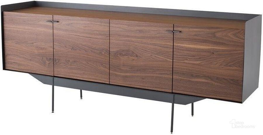 The appearance of Egon Walnut Wood Sideboard Cabinet HGNE111 designed by Nuevo in the modern / contemporary interior design. This walnut piece of furniture  was selected by 1StopBedrooms from Egon Collection to add a touch of cosiness and style into your home. Sku: HGNE111. Material: Wood. Product Type: Buffets, Sideboards and Server. Image1