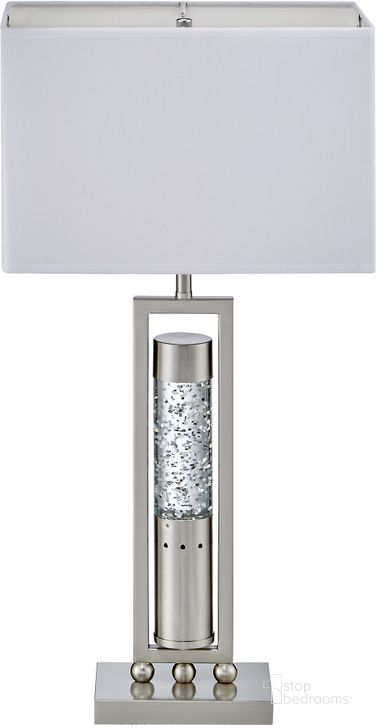The appearance of Elan Silver Table Lamp designed by Homelegance in the modern / contemporary interior design. This silver piece of furniture  was selected by 1StopBedrooms from Elan Collection to add a touch of cosiness and style into your home. Sku: H10128. Material: Metal. Product Type: Table Lamp. Image1
