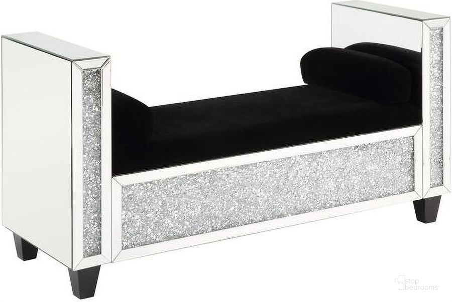 The appearance of Elandia Mirrored Accent and Storage Bench 0qb24405468 designed by Sterling Designs in the glam interior design. This mirrored piece of furniture  was selected by 1StopBedrooms from Elandia Collection to add a touch of cosiness and style into your home. Sku: AC00528. Material: Wood. Product Type: Bench. Image1